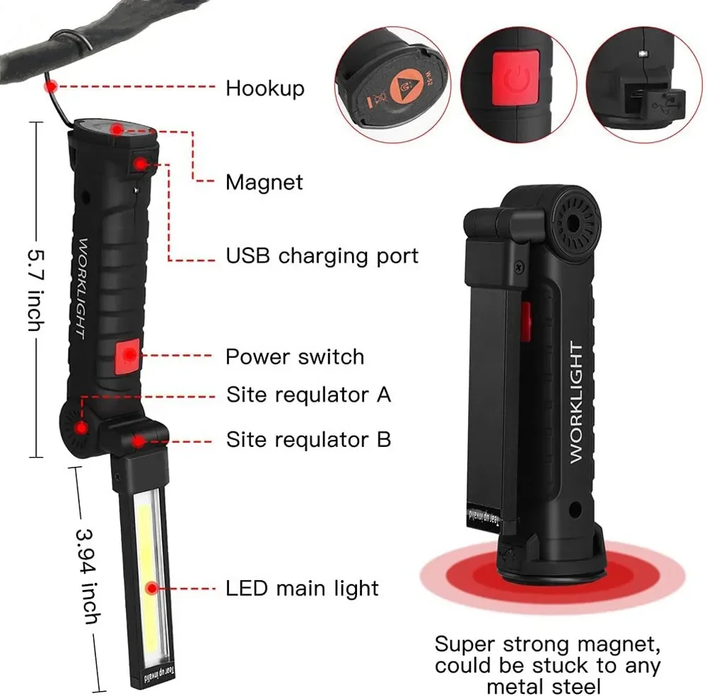 Portable COB LED Flashlight US - đánh giá và giá Power Bank