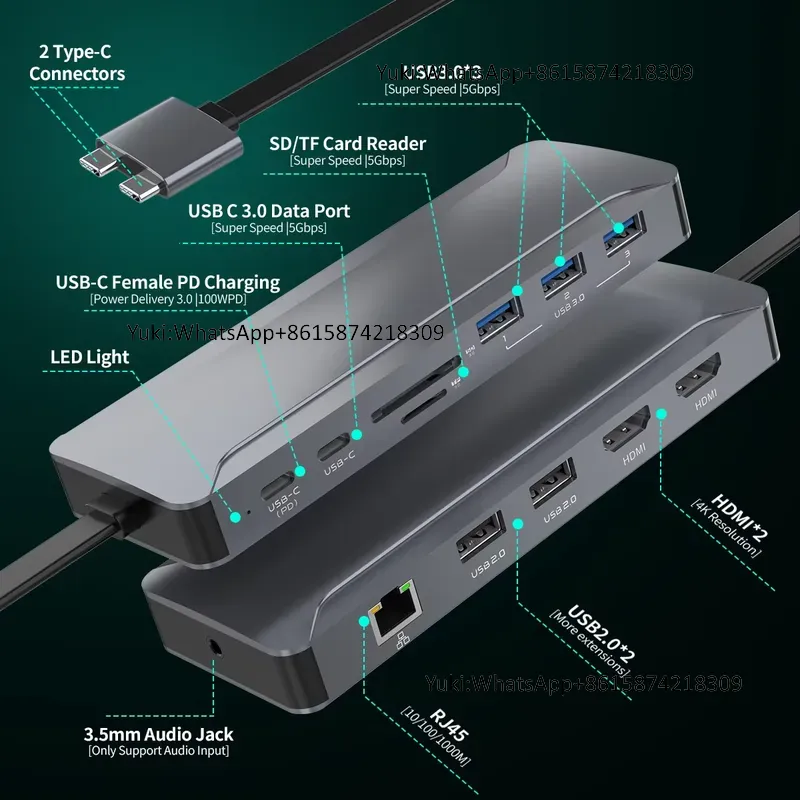 Hot Selling Dual Display Scree - đánh giá và giá Usb Hub