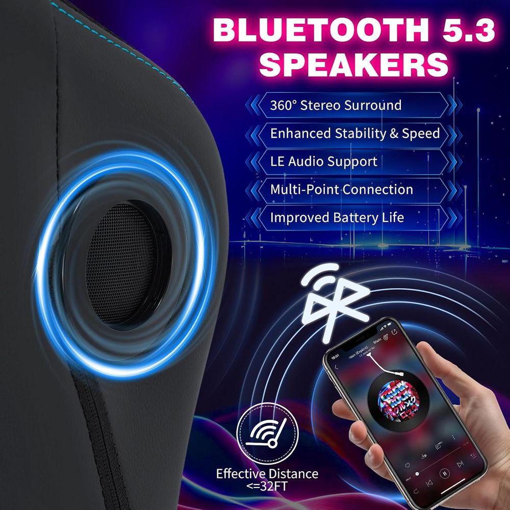 Gaming Chair with LED Lights S - đánh giá và giá Bluetooth Speaker