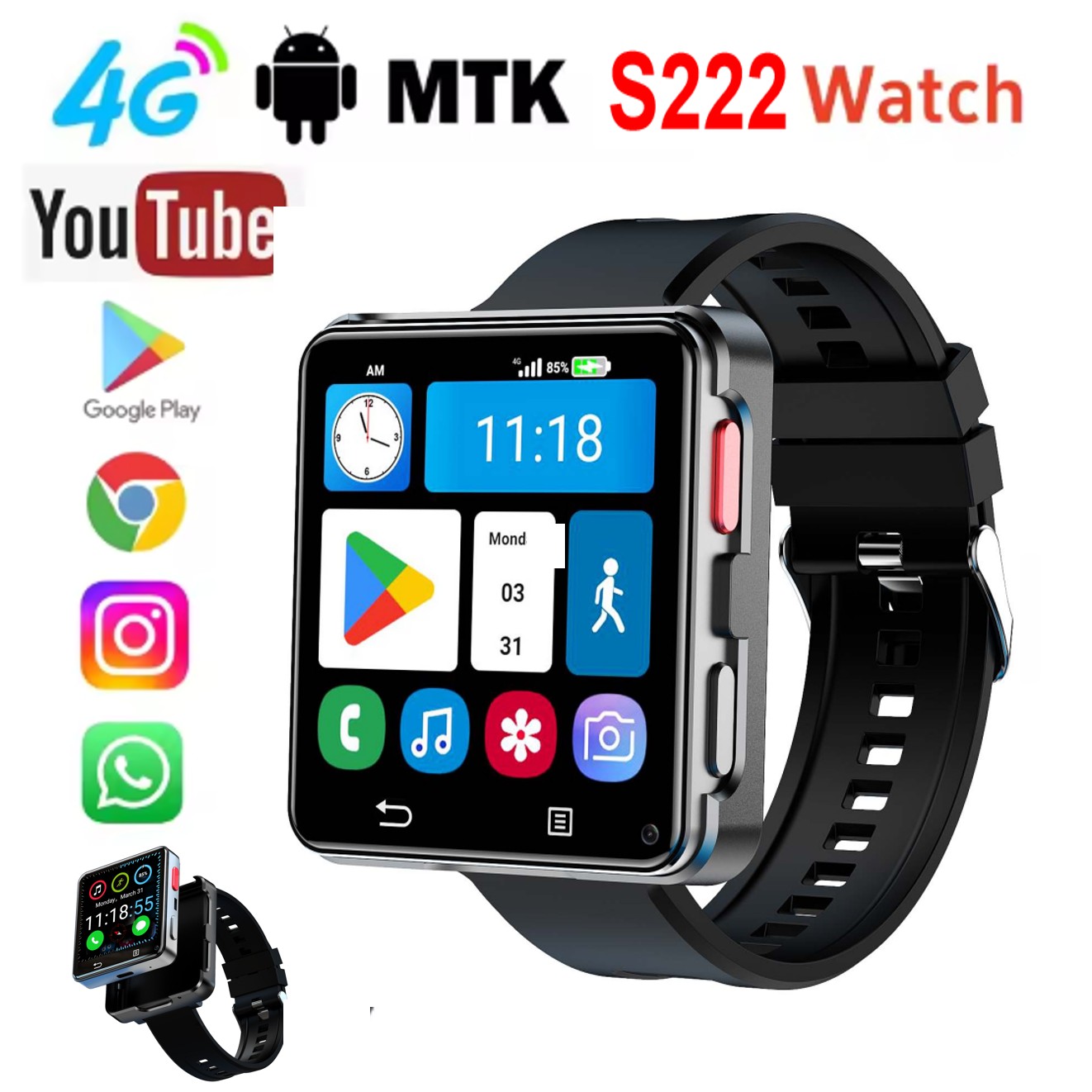 S222 Smart Watch 4G SI-M Card  - đánh giá và giá Smart Watch